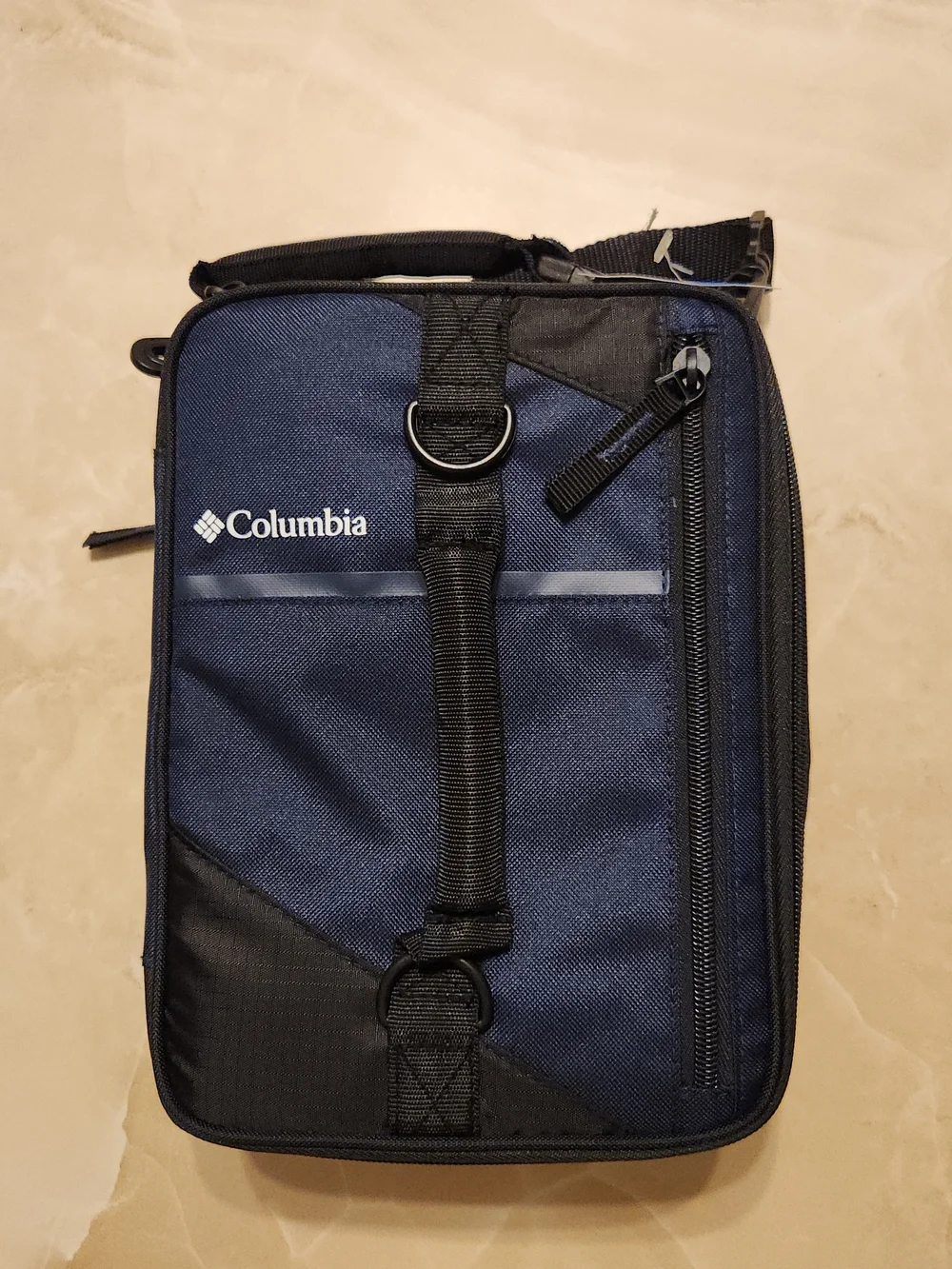 COLUMBIA Black Expandable Lunch Bag Thermal/ Insulated w/ 1 Ice Wall